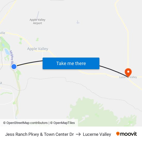 Jess Ranch Pkwy & Town Center Dr to Lucerne Valley map