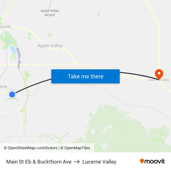 Main St Eb & Buckthorn Ave to Lucerne Valley map