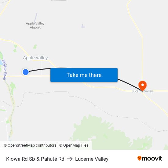Kiowa Rd Sb & Pahute Rd to Lucerne Valley map