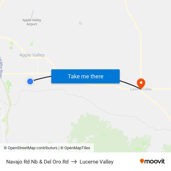 Navajo Rd Nb & Del Oro Rd to Lucerne Valley map