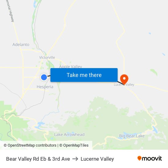 Bear Valley Rd Eb & 3rd Ave to Lucerne Valley map