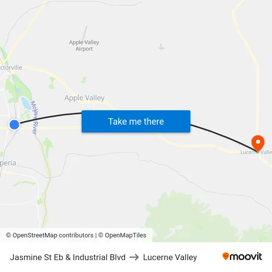Jasmine St Eb & Industrial Blvd to Lucerne Valley map