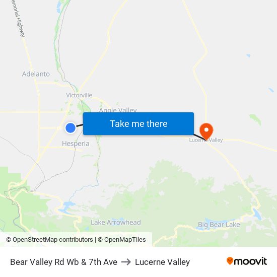 Bear Valley Rd Wb & 7th Ave to Lucerne Valley map