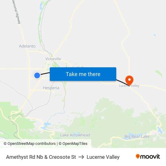 Amethyst Rd Nb & Creosote St to Lucerne Valley map