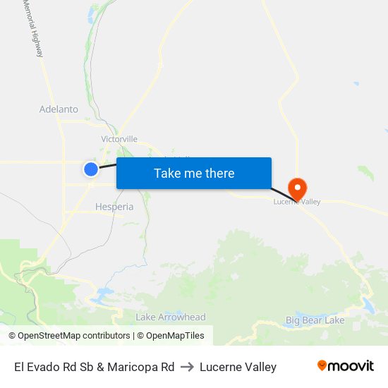 El Evado Rd Sb & Maricopa Rd to Lucerne Valley map