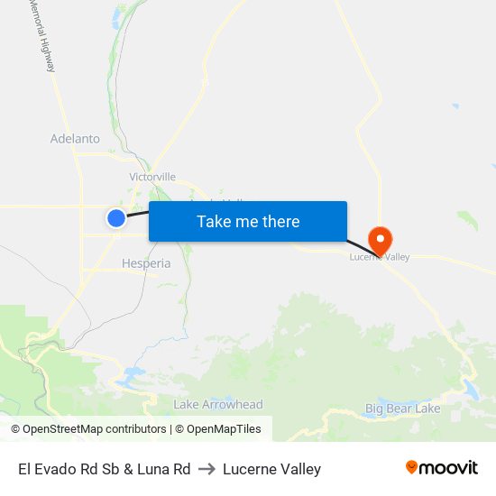 El Evado Rd Sb & Luna Rd to Lucerne Valley map