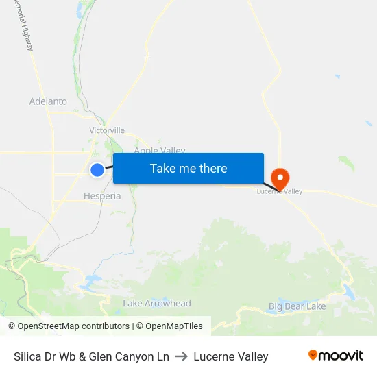 Silica Dr Wb & Glen Canyon Ln to Lucerne Valley map