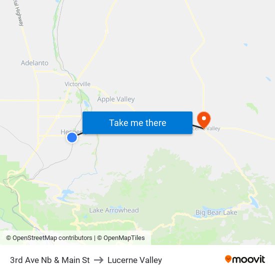 3rd Ave Nb & Main St to Lucerne Valley map