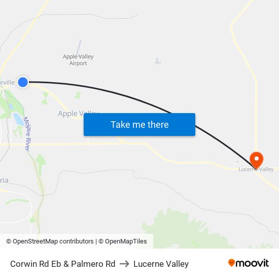 Corwin Rd Eb & Palmero Rd to Lucerne Valley map