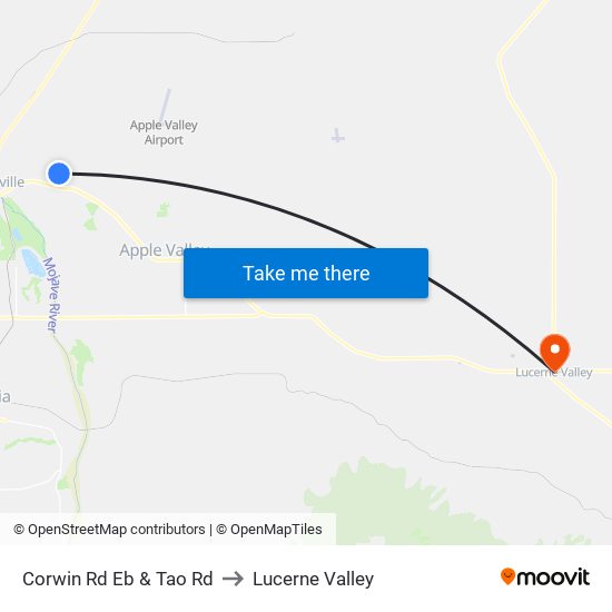 Corwin Rd Eb & Tao Rd to Lucerne Valley map