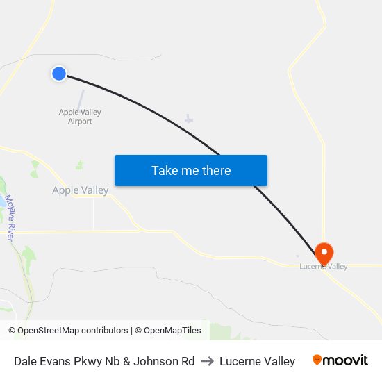 Dale Evans Pkwy Nb & Johnson Rd to Lucerne Valley map