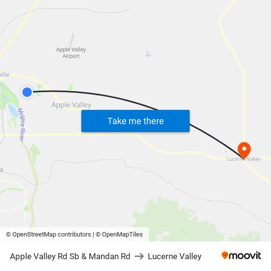 Apple Valley Rd Sb & Mandan Rd to Lucerne Valley map