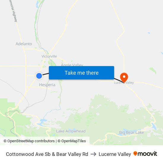 Cottonwood Ave Sb & Bear Valley Rd to Lucerne Valley map