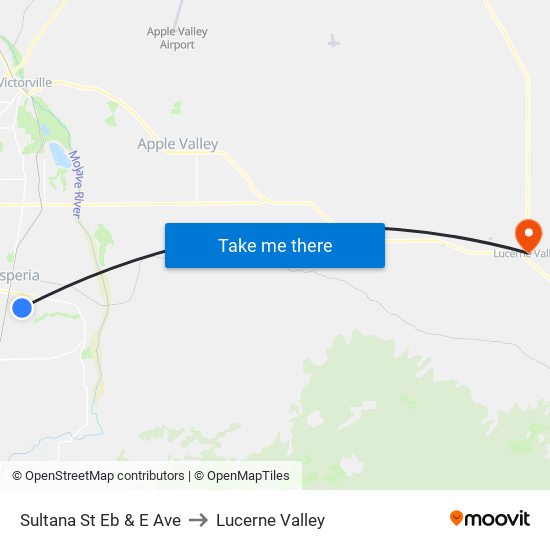 Sultana St Eb & E Ave to Lucerne Valley map