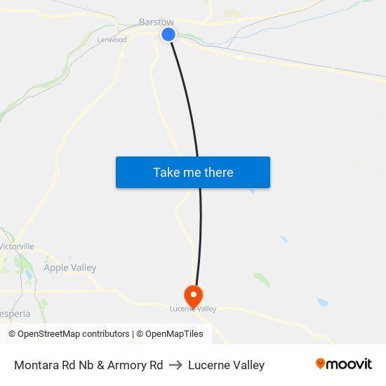 Montara Rd Nb & Armory Rd to Lucerne Valley map