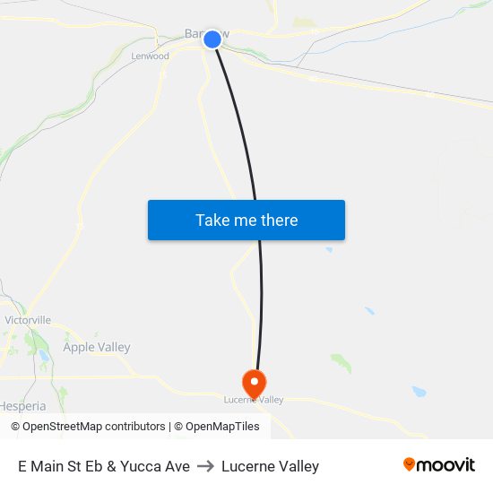 E Main St Eb & Yucca Ave to Lucerne Valley map