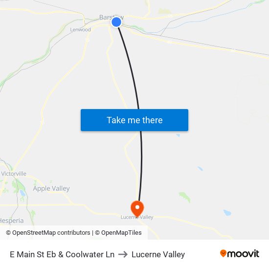 E Main St Eb & Coolwater Ln to Lucerne Valley map