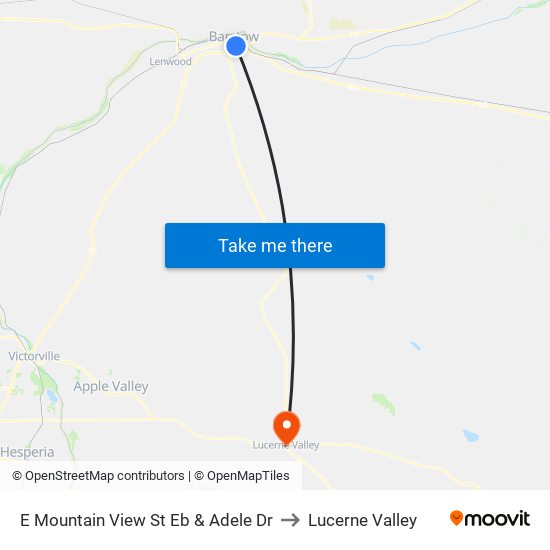 E Mountain View St Eb & Adele Dr to Lucerne Valley map