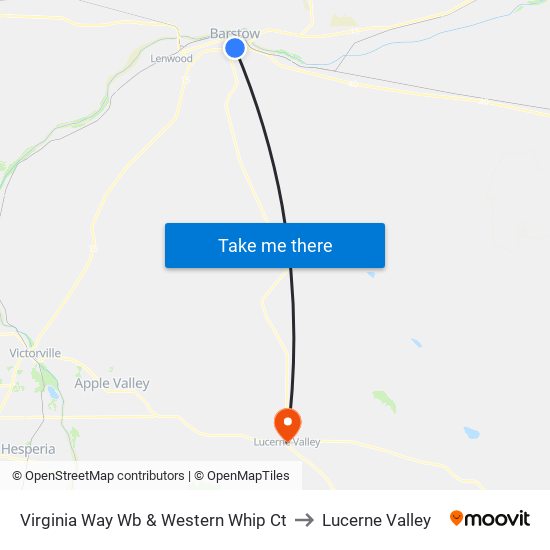 Virginia Way Wb & Western Whip Ct to Lucerne Valley map