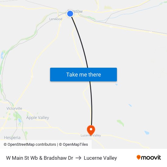 W Main St Wb & Bradshaw Dr to Lucerne Valley map