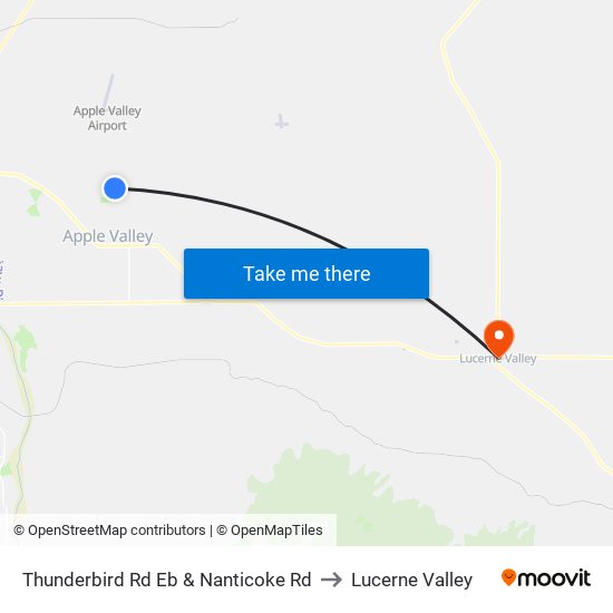 Thunderbird Rd Eb & Nanticoke Rd to Lucerne Valley map