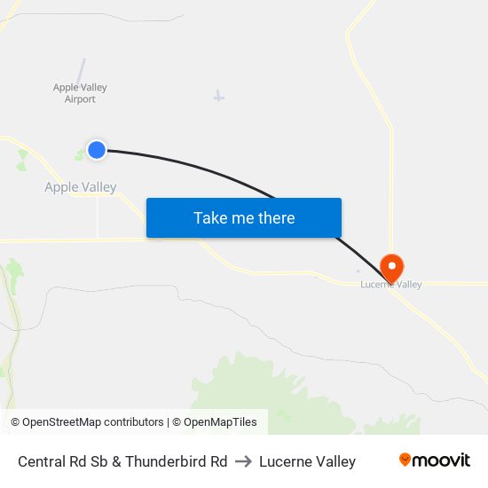 Central Rd Sb & Thunderbird Rd to Lucerne Valley map