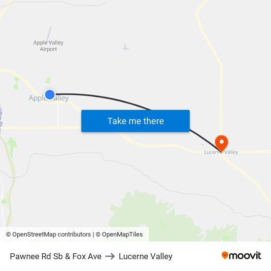 Pawnee Rd Sb & Fox Ave to Lucerne Valley map