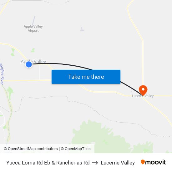 Yucca Loma Rd Eb & Rancherias Rd to Lucerne Valley map
