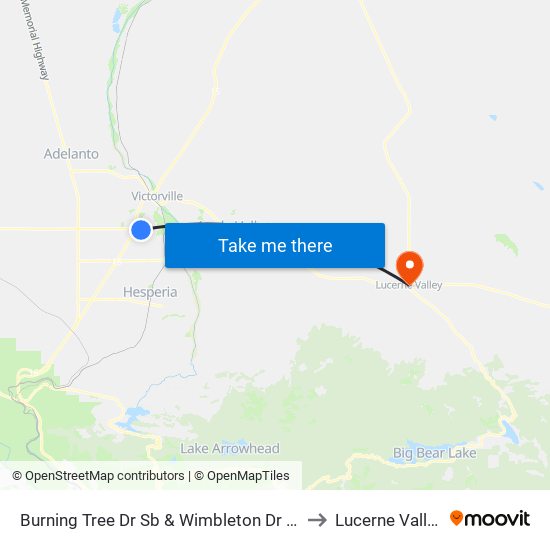 Burning Tree Dr Sb & Wimbleton Dr Ns to Lucerne Valley map