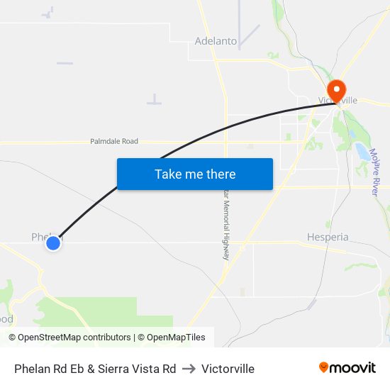 Phelan Rd Eb & Sierra Vista Rd to Victorville map
