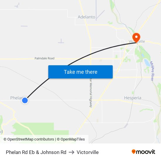 Phelan Rd Eb & Johnson Rd to Victorville map