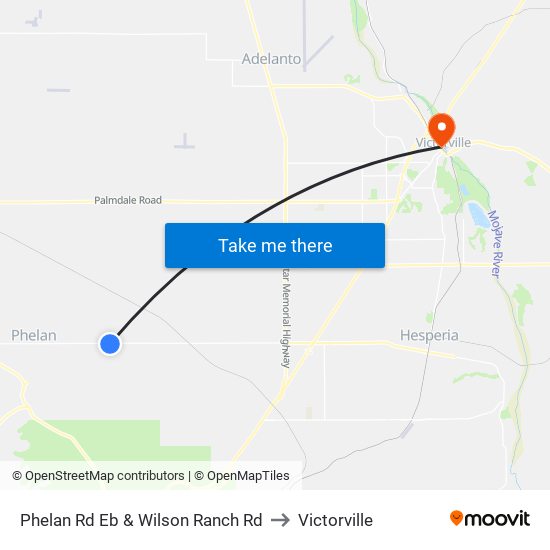 Phelan Rd Eb & Wilson Ranch Rd to Victorville map