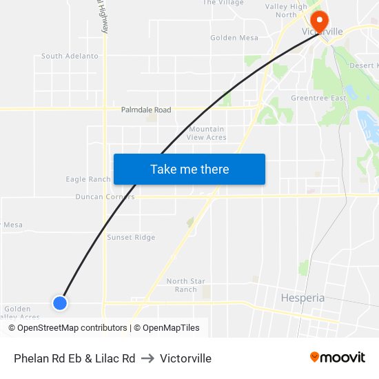 Phelan Rd Eb & Lilac Rd to Victorville map