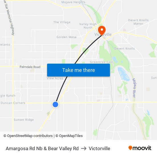 Amargosa Rd Nb & Bear Valley Rd to Victorville map