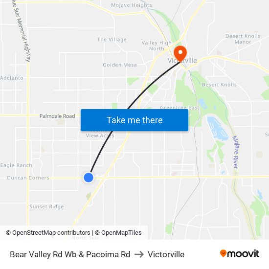 Bear Valley Rd Wb & Pacoima Rd to Victorville map