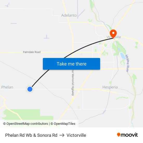 Phelan Rd Wb & Sonora Rd to Victorville map