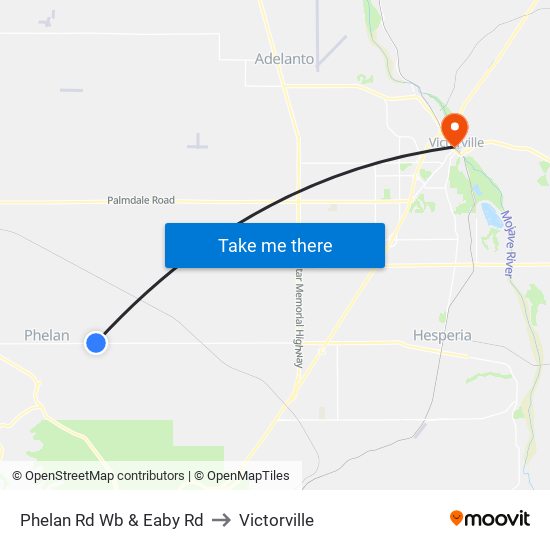Phelan Rd Wb & Eaby Rd to Victorville map