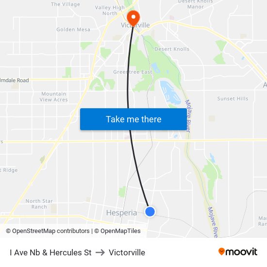I Ave Nb & Hercules St to Victorville map