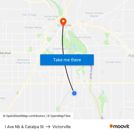 I Ave Nb & Catalpa St to Victorville map