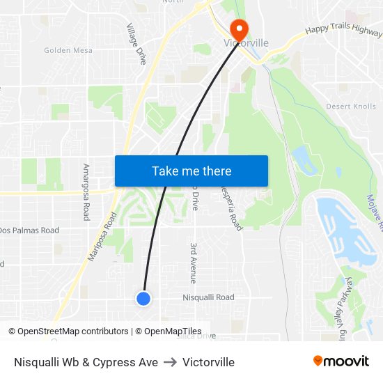 Nisqualli Wb & Cypress Ave to Victorville map