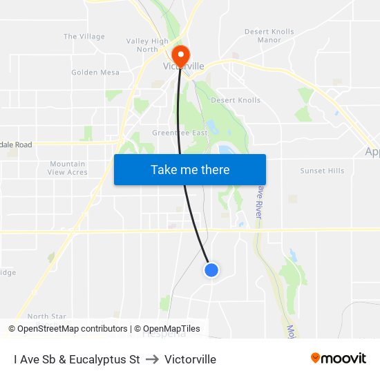 I Ave Sb & Eucalyptus St to Victorville map