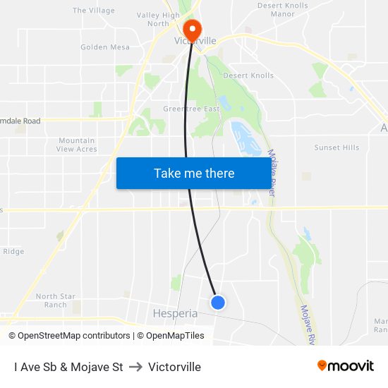 I Ave Sb & Mojave St to Victorville map