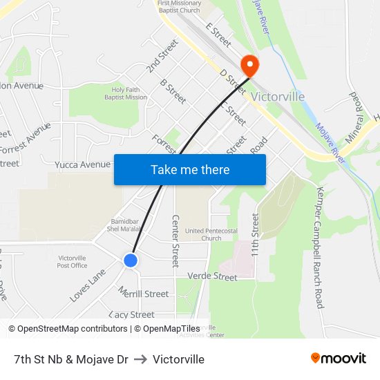 7th St Nb & Mojave Dr to Victorville map