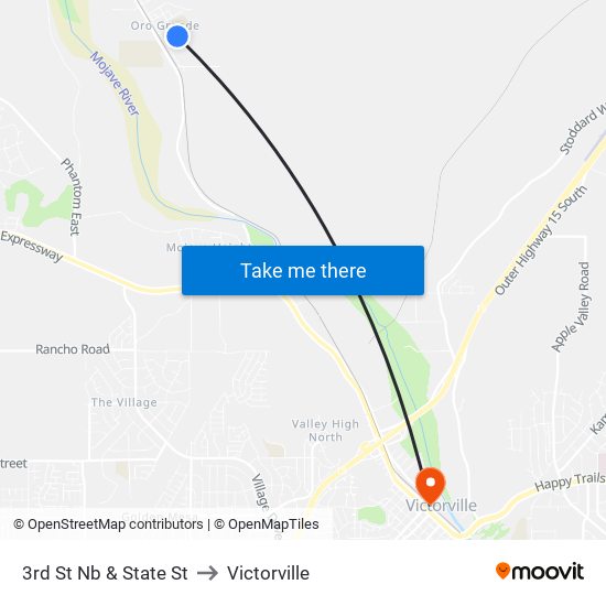 3rd St Nb & State St to Victorville map