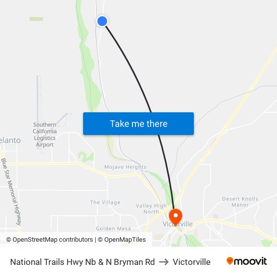 National Trails Hwy Nb & N Bryman Rd to Victorville map