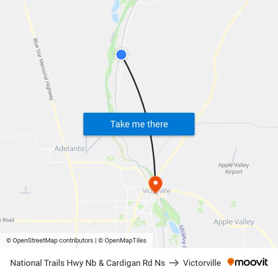 National Trails Hwy Nb & Cardigan Rd Ns to Victorville map
