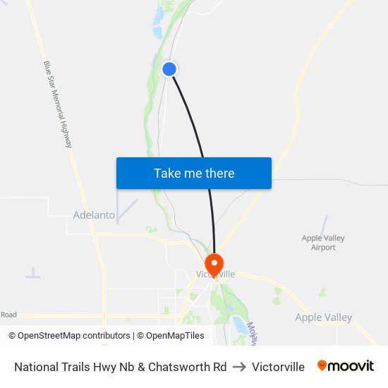 National Trails Hwy Nb & Chatsworth Rd to Victorville map