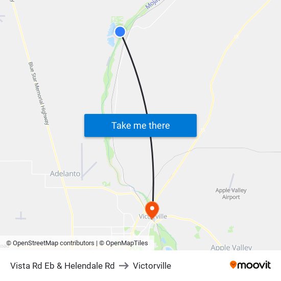 Vista Rd Eb & Helendale Rd to Victorville map