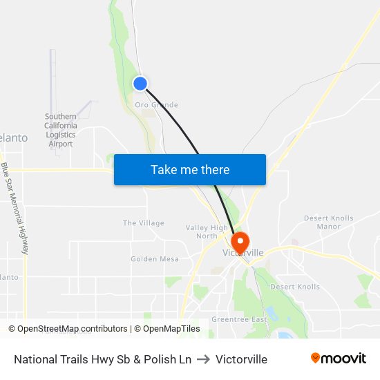 National Trails Hwy Sb & Polish Ln to Victorville map