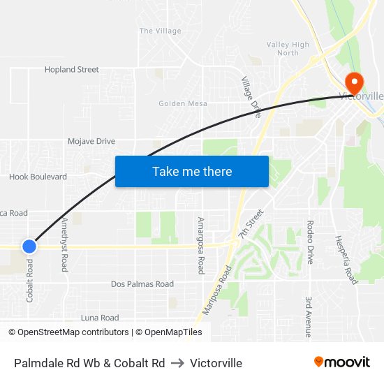 Palmdale Rd Wb & Cobalt Rd to Victorville map